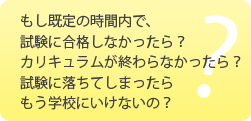 もし既定の時間内で試験に合格しなかったら？